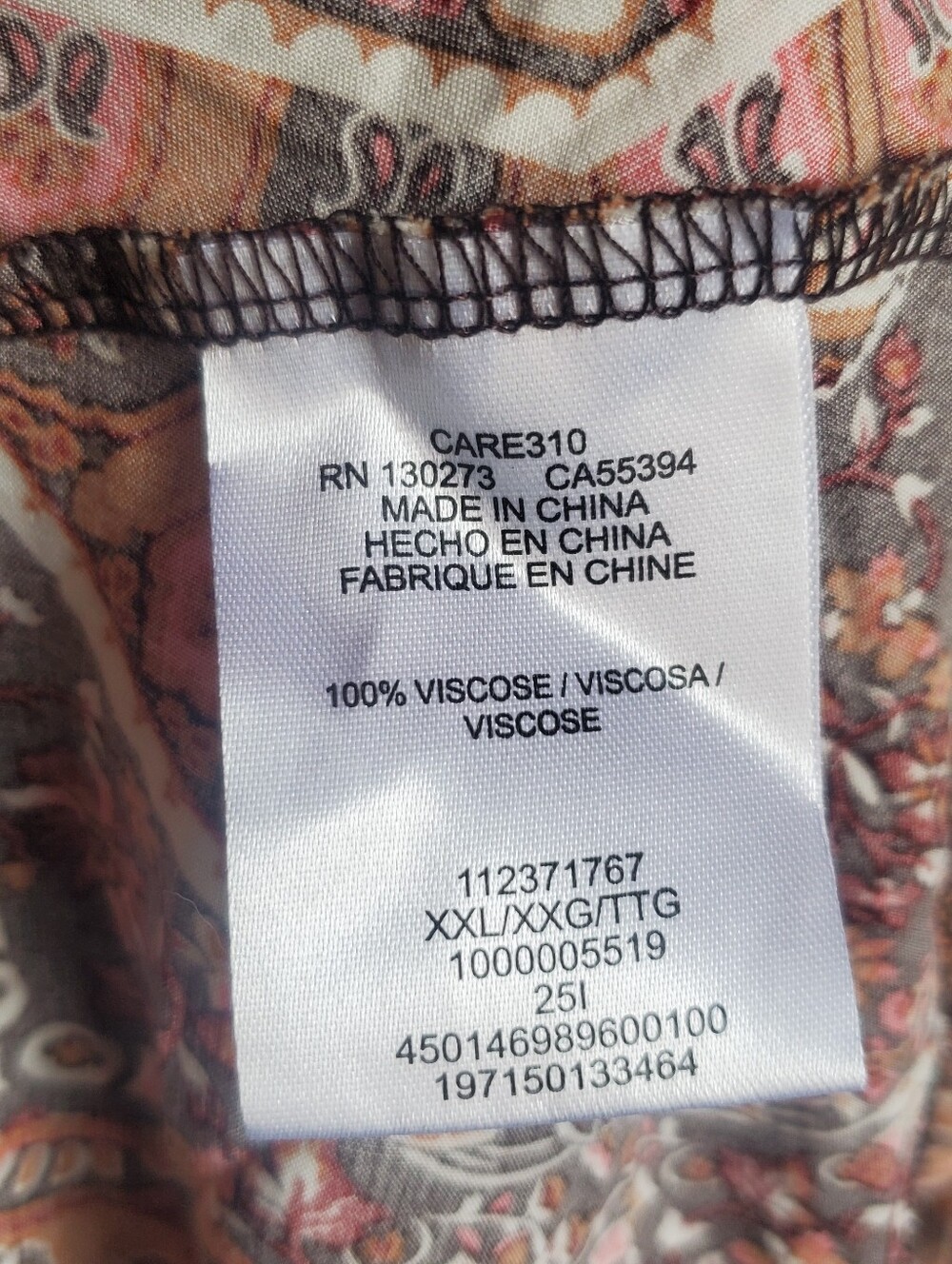 Wrangler Retro Bohemian Maxi Dress Paisley Peasant Western Ruffled XXL Brown - Picture 8 of 13